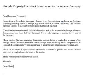 Property damage insurance claim intake form