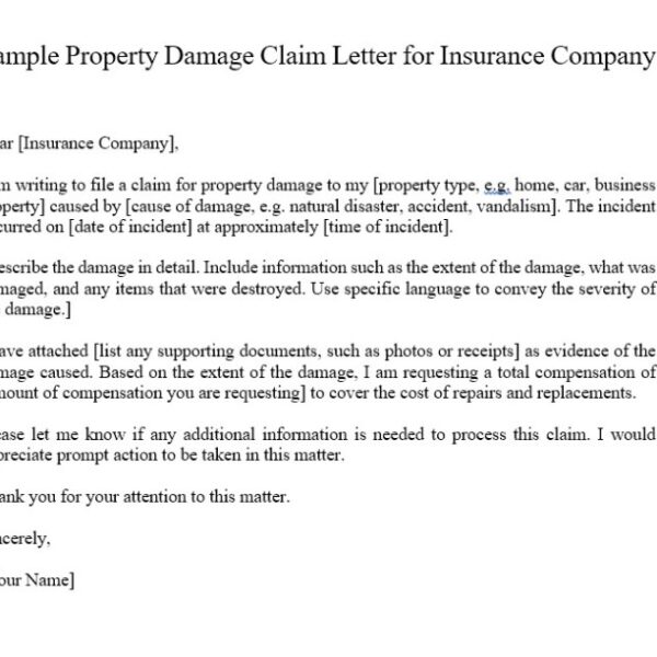 Property damage insurance claim intake form